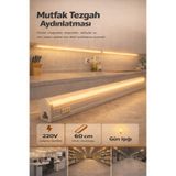 ASİL ELECTRİC Mutfak Tezgah Aydınlatması-Raf Aydınlatması Armatür 60 cm Led Anahtarlı Set-Günışığı