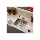 Asil Krom Keten Dokulu 40×50 Cm Paslanmaz Çelik Mutfak Evyesi, Mutfak Lavabosu (SİFON DAHİL)