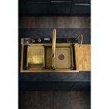 Asil Krom Tam Otomatik 9 Fonksiyonlu Şelale Evye Gold. Dijital Tasarımlı Akıllı Eviye As3547 75×45 Cm