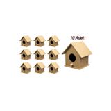 Asil Kuş Evi (10 Adet) 10x10x13 Cm Boyanabilir Kuş Yuvasi.