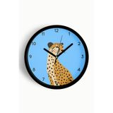 Asil Leopar Modern Duvar Saati - Çocuk Odası Duvar Saati - 25cm - Önü Camlı Siyah Kasa, JH1087S25SKP