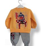 Asil Öztürk Baby & Kids Erkek Bebek Çocuk Alt Üst Eşofman Takımı Kışlık 3 Ip Şardonlu Avengers Model - 2 Yaş - Açık Hardal
