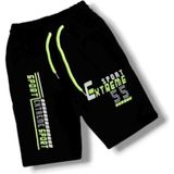 Asil Öztürk Baby & Kids Erkek Çocuk Tekli Kapri Pamuklu Baskılı Bermuda Şort - 01-Siyah - 8 Yaş