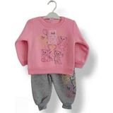 Asil Öztürk Baby & Kids Kız Bebek Çocuk Alt Üst Eşofman Takımı Kışlık 3 Ip Şardonlu Ayıcıklı Model - 1 Yaş - 01P-Pembe