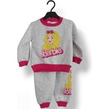 Asil Öztürk Baby & Kids Kız Bebek Çocuk Alt Üst Eşofman Takımı Kışlık 3 Ip Şardonlu Barbie Model - Açık Gri - Beyaz - Fuşya - 4 Yaş