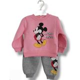 Asil Öztürk Baby & Kids Kız Bebek Çocuk Alt Üst Eşofman Takımı Kışlık 3 Ip Şardonlu Pembe Mickey Minnie Mouse - 1 Yaş - 01P-Pembe
