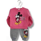 Asil Öztürk Baby & Kids Kız Bebek Çocuk Alt Üst Eşofman Takımı Kışlık 3 Ip Şardonlu Pembe Mickey Minnie Mouse - 1 Yaş - Açık Fuşya