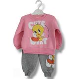 Asil Öztürk Baby & Kids Kız Bebek Çocuk Alt Üst Eşofman Takımı Kışlık 3 Ip Şardonlu Tweety Model - 1 Yaş - 01P-Pembe