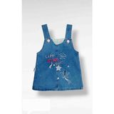 Asil Öztürk Baby & Kids Kız Bebek Çocuk Life Star Kot Jile Yıldız Desen Jean Salopet Denim Elbise - 1 Yaş - 04G-Mavi