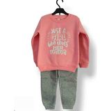 Asil Öztürk Baby & Kids Kız Çocuk Alt Üst Eşofman Takımı Kışlık 3 Iplik Içi Şardonlu Pembe Girl Model - 8 Yaş - 01P-Pembe