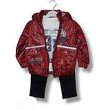 Asil Öztürk Baby & Kids Kız Erkek Bebek Çocuk Unisex Mont Sweat Kot Pantolon Kombin 3'lü Takım Alt Üst Tarz Cepli Ceket - Antrasit - Bordo - Siyah - 3 Yaş
