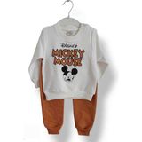 Asil Öztürk Baby & Kids Kuba Kız Erkek Bebek Çocuk Unisex Alt Üst Takım Disney Mickey Mouse Model - 9 Ay - Bej - Taba - Beyaz