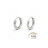 ASİL SİLVER ONLİNE 925 AYAR 10 mm (1 cm) ÇAPINDA KÖŞELİ KASA GÜMÜŞ HALKA KÜPE (Kulak Mesesi İçin Küçük Gelebilir!!)