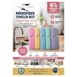ASİL TİCARET 40X60 cm Yeni Nesil Mikrofiber Temizlik Bezi 6 Adet Sihirli Cam Ayna Mutfak Bezi
