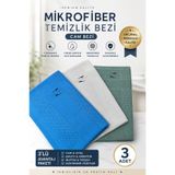 ASİL TİCARET Mikrofiber 3 adet 43x69 cm Sihirli Temizlik Bezi Cam Ayna Mutfak Bezi