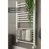 Asılabilir Havlupan Düzenleyici Banyo Havluluk Kurutma Sepeti Tuvalet Kağıdı Organizeri Krom