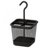 Asılabilir Kaşık Çatal Bıçaklık Bölmeli- Antrasit Siyah Meridyendukkan 12x12 Cm Metal Sepet Düzenleyici
