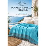 Asilex Home Collection Çift Kişilik Dokuma Atıl Pike Örtüsü 200x250 cm Pamuklu Hafif Premium Koltuk Şalı TV Battaniyesi Yazlık Yatak Örtüsü
