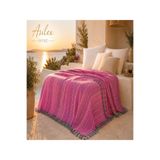Asilex Home Collection Çift Kişilik Dokuma Pike Örtüsü 200x250 cm Pamuklu Hafif Premium Koltuk Şalı TV Battaniyesi Yazlık Yatak Örtüsü
