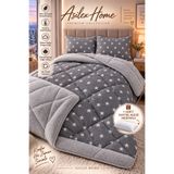 Asilex Home Collection Çift Kişilik Welsoft Yorgan Yıldız Desenli Silikon Dolgulu Çift Taraflı Premium Pamuk Kumaş Kışlık Yorgan