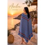 Asilex Home Collection Gökkuşağı Desenli Peştemal Plaj Havlusu , %100 Pamuk Türk Havlusu, Oeko-Tex Sertifikalı, Hafif ve Hızlı Kuruyan Pestemal