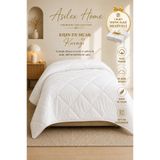 Asilex Home Collection Tek Kişilik Beyaz Silikon Premium %100 Pamuk Yorgan Kışlık Hafif ve Sıcak Yorgan