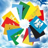 Asilmeydan 17 Eski Türk Devletleri Masa Bayrağı Birarada Set Ölçü: 23,5x15 cm