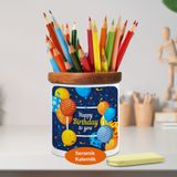 Asilmeydan 447225703 Renkli Balon Temalı Birthday To You Ahşaplı Seramik Kalemlik