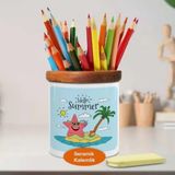 Asilmeydan 448918883 Hello Summer Yazılı Deniz Yıldızı Ahşap Seramik Kalemlik