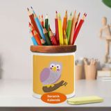 Asilmeydan 448926411 Sevimli Baykuş Ahşap Seramik Kalemlik
