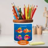 Asilmeydan 448977645 Sevimli Renkli Balıklar Ahşap Seramik Kalemlik