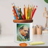 Asilmeydan 449412740 Kabanlı Mustafa Kemal Atatürk Ahşap Seramik Kalemlik