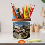 Asilmeydan 449778660 Sabiha Gökçen Ve Mustafa Kemal Atatürk Ahşap Seramik Kalemlik