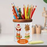 Asilmeydan 450372282 Yılbaşı noel Baba Ve Hayvanları Ahşap Seramik Kalemlik