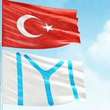 Asilmeydan 70X105CM Alpaka Kumaş Türk Bayrağı ve 100X150CM Raşel Kumaş Beyaz Kayı Boyu Iyı Sancak 2 Bayrak Set - Renkli