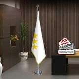 Asilmeydan Ak Hun Imp. Bayrağı-17 Eski Türk Devleti-Ofis-Toplantı Odaları -Direkli -Saçaklı Makam Bayrağı - Renkli