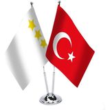 Asilmeydan Ak Hun Imparatorluğu Türkiye Saten Masa Bayrağı