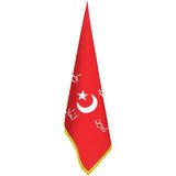 Asilmeydan Allah Vatan Namus Osmanlı Savaş Sancağı -Bayrak-Ofis -Makam-Toplantı Odaları - Saçaklı Makam Bayrağı - Renkli