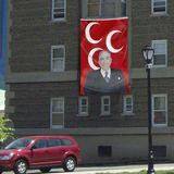 Asilmeydan Alparslan Türkeş ve 3 Hilal Kırmızı Sancak Bayrak Mhp 300X450CM - Renkli