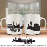 Asilmeydan Ankara Başkent Şehir Silueti Basklı Kupa