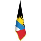 Asilmeydan Antigua ve Barbuda Bayrağı -Ofis -Makam-Toplantı Odaları - Saçaklı Makam Bayrağı - Renkli