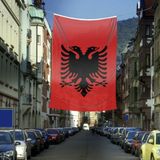 Asilmeydan Arnavutluk Bayrağı - Flama - 400X600 cm Raşel Kumaş - Bayrak - Renkli