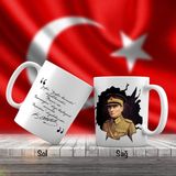 Asilmeydan Askeri Üniformalı Mustafa Kemal Atatürk - Atatürk'ün Unutulmayan Sözleri -Kupa Bardak