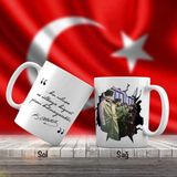 Asilmeydan Askerler ve Kalpaklı Mustafa Kemal Atatürk Atatürk'ün Sözleri Kupa Bardak