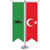 Asilmeydan Avar Imp.bayrağı 17 Eski Türk Devletleri ve Türkiye Kırlangıç Saten T Direk Masa Bayrağı 2'li