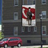 Asilmeydan Ay Yıldızlı Kalpaklı Gazi Mustafa Atatürk Poster Dış Cephe Bayrak -300X450CM- 3x4,5metre - Renkli