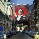 Asilmeydan Ay Yıldızlı Sivil Mustafa Kemal Atatürk Poster Dış Cephe Bayrak -400X600CM -4X6METRE - Renkli