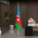 Asilmeydan Azerbaycan Cumhuriyeti Bayrak -Ofis -Makam-Toplantı Odaları -Direkli -Saçaklı Makam Bayrağı - Renkli