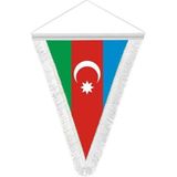 Asilmeydan Azerbaycan Cumhuriyeti Hatıra Üçgen Flama Bayrak - Renkli