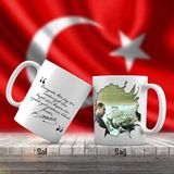 Asilmeydan Baş Öğretmen Mustafa Kemal Atatürk ve Öğrenci - Atatürk'ün Sözleri -Kupa Bardak